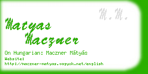 matyas maczner business card