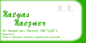 matyas maczner business card